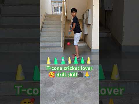 T-cone drill skill batting practice🥰#popular #skaterarush #cricketlover#ytshortsvideo #youtubevideos