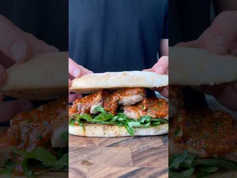 Crispy Skin Chicken with Red Chimichurri #chimichurri #sandwich #asmr