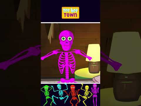 Five Skeletons Fell Off From The Bed #shortvideo #shortsfeed #nurseryrhymes #scaryrhymesforkids