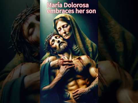 María Dolorosa embraces her son Jesus with #jesus #je #allah #devil #jesuslovesyou