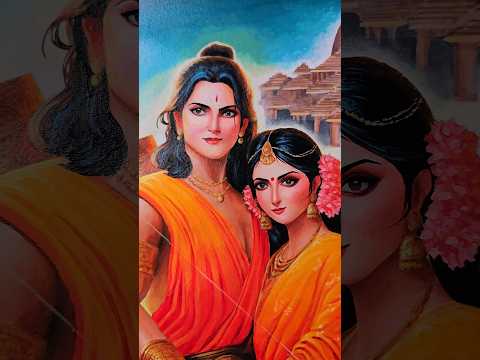 Ram Sita painting 😍 : tutorial #shorts