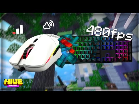 480fps | Hive Skywars on 200 ping... Keyboard and mouse sounds ASMR gameplay (Hive Skywars)