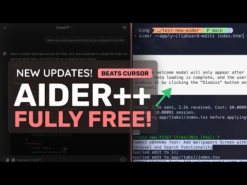 Aider (Upgraded) + FREE Claude / ChatGPT + Files To Prompt: This is the BEST FREE Way for AI Coding!