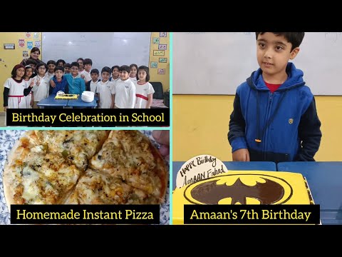 Amaan's 7th Birthday in School | Birthday Preps | Homemade Instant Pizza in Airfryer 😎