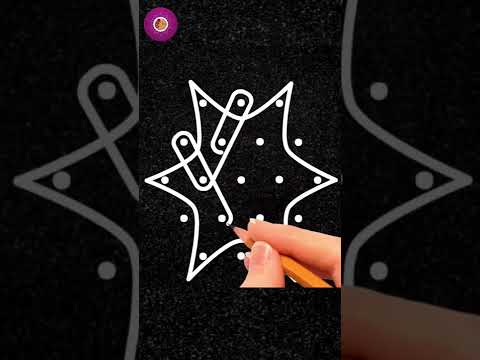 How to Draw Easy & Simple Rangoli Design | Sikku Kolam 5x3 Dots #Kolam #trendingshorts #rangoli