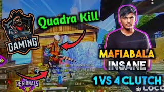 TG Mafiabala 1 Vs 4 Clutch Against TGR Esports || Mafia Bala Quadra Kill - Jay Gaming Esport