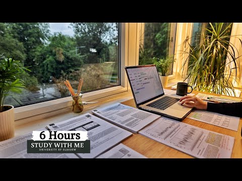 6 HOUR STUDY WITH ME ⎸Background noise, 10 min Break, No music, Study with Merve