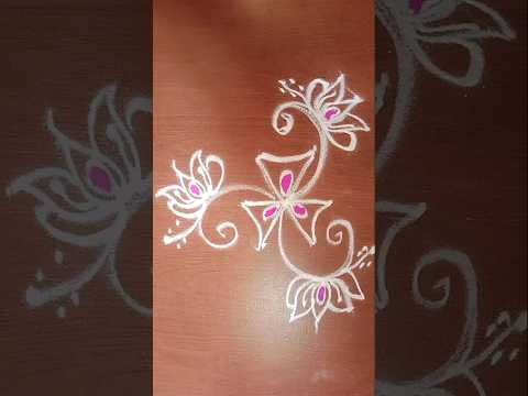 Simple 1 minutes lotus rangoli design #tranding #daily #viral#indiandesign #short#yt