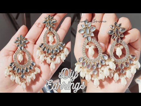 Diy Pearls Earrings | How to make earrings at home | Tutorial | Diy Crafts with Minnie