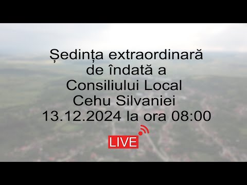 Ședința extraordinară de îndată a Consiliului Local Cehu Silvaniei 13.12.2024