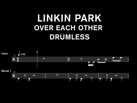 Linkin Park - Over Each Other - Drumless (with scrolling drum score)