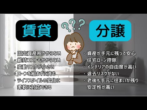 【賃貸VS分譲】リスクとメリットで比較して選ぶ！最適なのはどっち？ライフスタイル別に解説します！