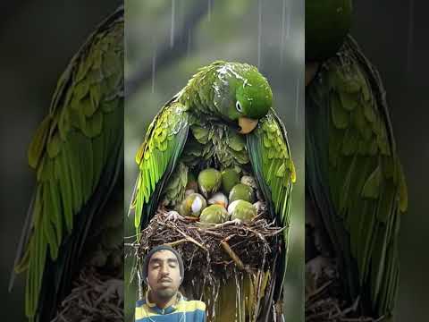 parrots save own child ❤️❤️.... #babyrain #birds #nature #parrot