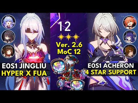 E0S1 Jingliu Hyper & E0S1 Acheron 4 Star Support | Memory of Chaos Floor 12 3 Stars | Honkai