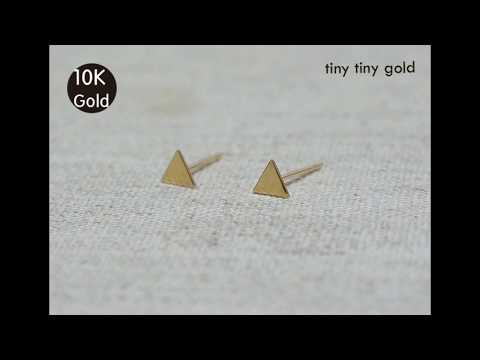 10K Solid Gold Tiny Minimalist Stud Earrings