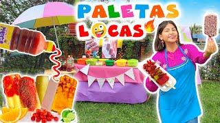 🍋 MI PUESTO de PALETAS LOCAS de HIELO🧊🍉PAL VERANO☀️😎 con CHAMOY o CHOCOLATE 🤤|CONNY CHANGARROS