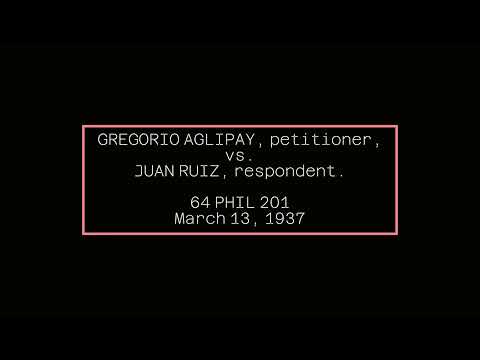 GREGORIO AGLIPAY, petitioner, vs  JUAN RUIZ, respondent   64 PHIL 201 March 13, 1937