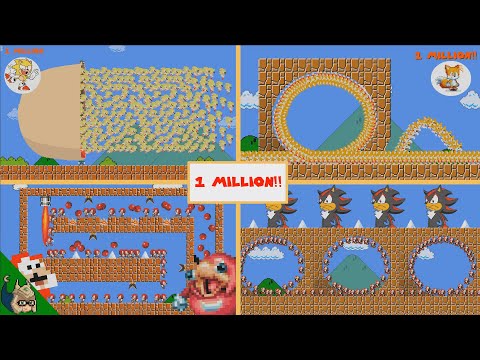 1 Million Characters in Super Mario Bros. COLLECTION (Mario, Sonic, Tails, Shadow, Knuckles)