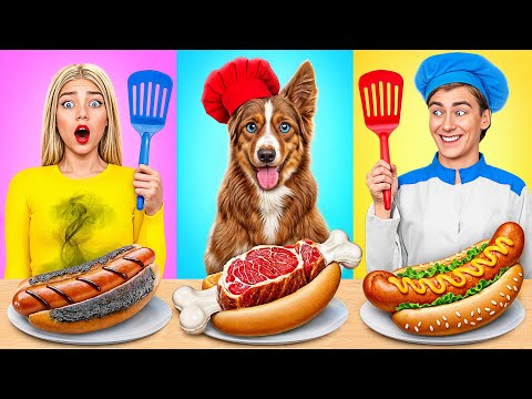 Me vs Grandma Cooking Challenge with Dog by Multi DO Smile