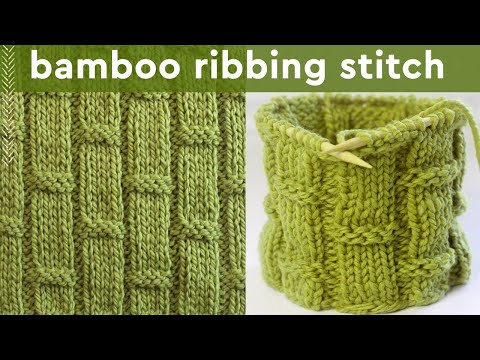 Bamboo Ribbing Stitch Knitting Pattern for Beginners (12 Row Repeat)