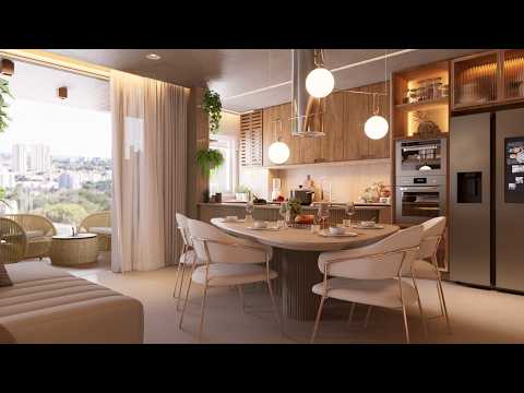 APARTAMENTO com CONCEITO ABERTO 100m²   ESTILO ORGÂNICO TOUR 3D