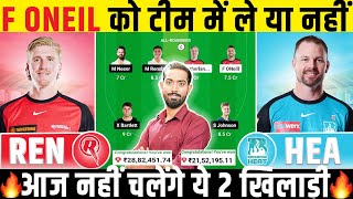 REN vs HEA Dream11 Prediction, Melbourne Renegades vs Brisbane Heat Dream11 Team Prediction, BBL14