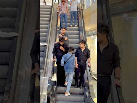 Prank on public ￼reaction video 😛 #shorts #shortsfeed #prank #escalatorprankinindia #eaclotor #yt ￼