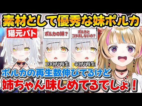 姉である猫元パトのショート動画を見て味しめを疑うポルカｗ【ホロライブ/尾丸ポルカ/猫元パト/切り抜き】