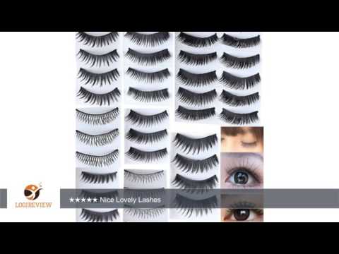 Fashionwu 10 Pairs Handmade Natural Soft False Eyelashes Fake Eye Lash style12 | Review/Test