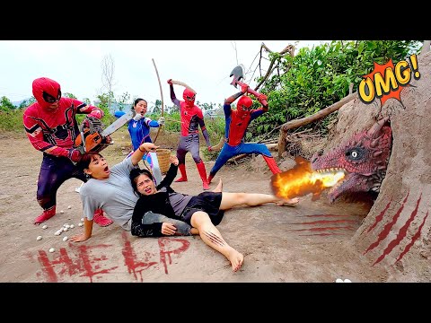 Great War, The brave Spider-Man squad use chainsaw destroy ferocious fire dragon to save the girl