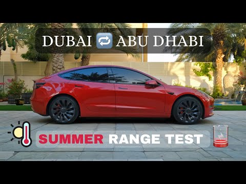 2022 Tesla Model 3 performance | Round trip Dubai to Abu Dhabi Real World Range Test