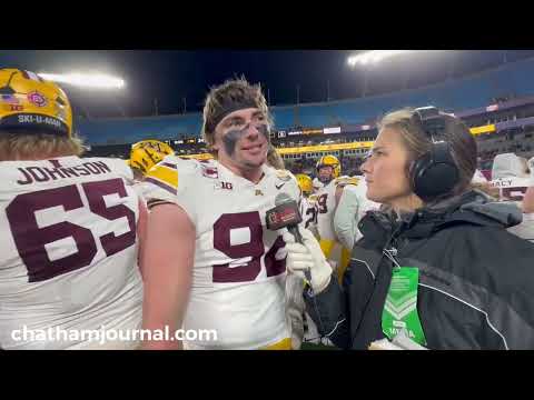 On the field after the Minnesota over Virginia Tech Duke Mayo Bowl win - 1.3.24