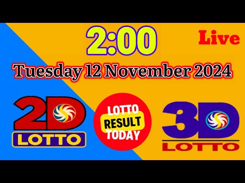 Today Live PCSO 2pm Lotto Result Tuesday 12 November, 2024