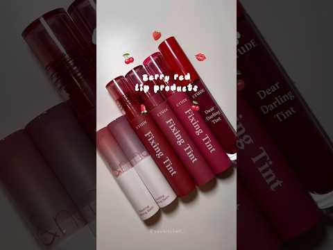 Berry red lippies 💋 use rewards PAUMITCH29 at Yesstyle #lippies #makeup #kbeauty #etude #romand