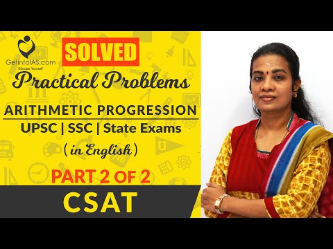 Practical Problems | Part 2 of 2 | Arithmetic Progression | CSAT |In English | UPSC & All Govt Exams