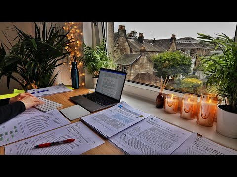 10 HOUR STUDY WITH ME⎢ Background noise, 10 min Break, No music, Study with Merve