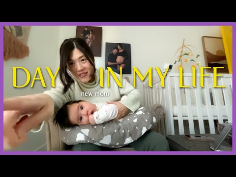 Day in my life as a new mom, building a rhythm with my 2 month-old infant who started to coo & smile