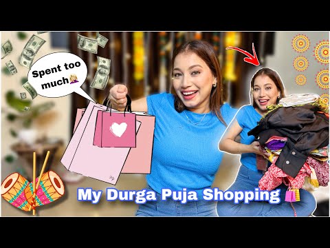 My Actual Durga Puja Shopping Haul🛍️ Is saal hua sabse zyada dress😍|| Myself Riya