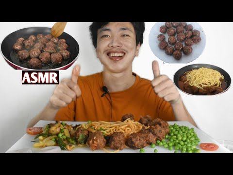 ASMR EATING SPAGHETTI & MEATBALLS #twistedfoodsasmr #asmrspaghettiandmeatballs #asmreatingvideos