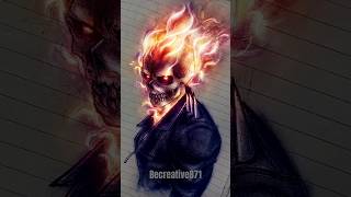 Drawing The Spirit Of Vengeance Ghost Rider|Glow art|#anime #animedrawing #penart