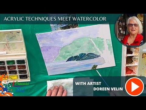 Watercolor on Canvas Experiment: Acrylic Techniques Meet Watercolor with Doreen Velin 🎨✨ #painting