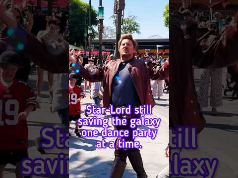 Star-Lord’s dance party at DCA = my happy place. 🕺✨ #MyHappyPlace #Disneyland #Guardians