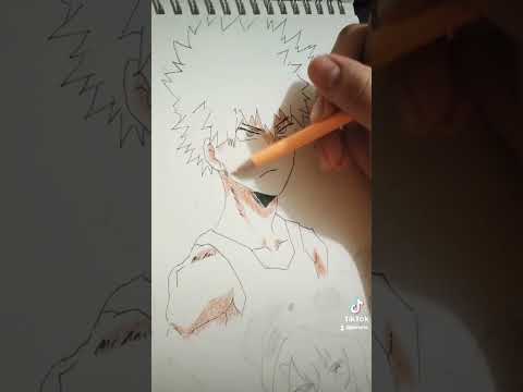 drawing and coloring Bakugo Katsuki❤️ #art #drawing #bakugou #1minshorts #coloring #bakugokatsuki