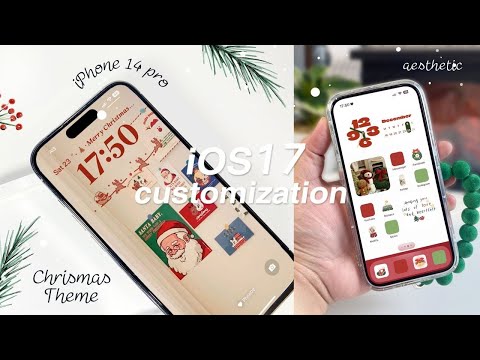 iOS 17 AESTHETIC CUSTOMIZATION! 🎄✨ CHRISTMAS THEME | custom iphone theme, widgets, icons tutorial