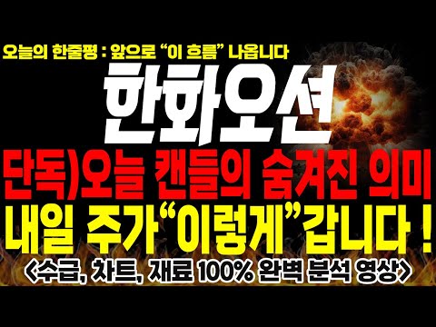 [한화오션 주가전망] 💥단독💥오늘 캔들의 숨겨진 의미, 내일 주가 "이렇게" 갑니다 !🔥 #한화오션목표가 #한화오션주가 #한화오션분석