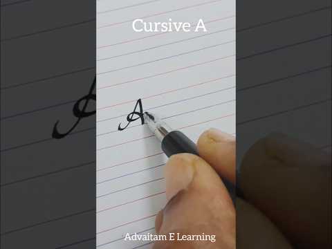 a in cursive writing, capital a, small a  #shorts #a #shortsfeed #cursivewriting #cursiveletters