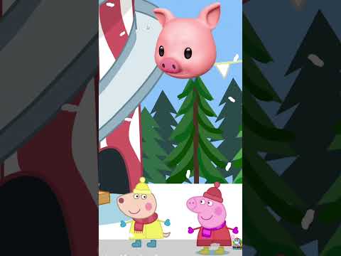 Peppa Pig Goes on the Big Slide 🎄Peppa Pig Gameplay 🎁  #shorts