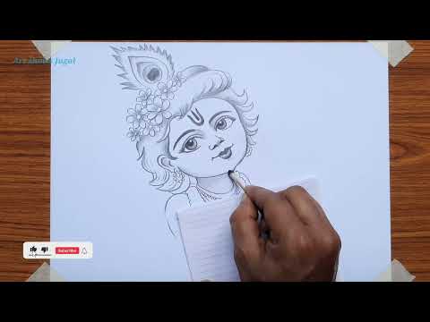 How to draw bal krishna easy | bal gopal drawing easy step by step