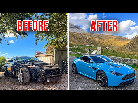 REBUILDING A CRASH DAMAGED ASTON MARTIN V8 VANTAGE IN 10 MINUTES