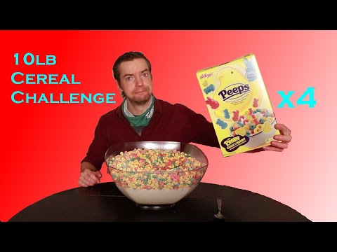 Eating a Giant Bowl of Peeps Cereal!